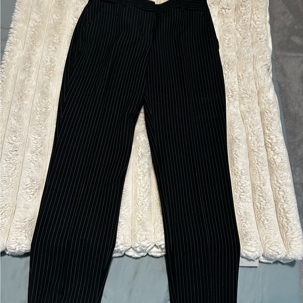Express Black Pinstripe Trousers